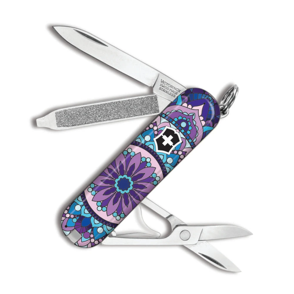 Victorinox Purple Mandala Classic SD Designer Swiss Army Knife 1 Victorinox Purple Mandala Classic SD Designer Swiss Army Knife