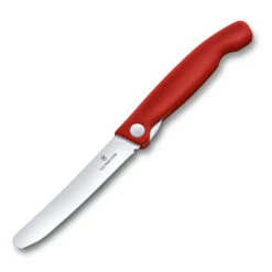 Swiss Classic 4.3" Foldable Paring Knife By Victorinox 10 Swiss Classic 4.3" Foldable Paring Knife By Victorinox -Blade HQ VF67801F Red Folding Parer Open Front