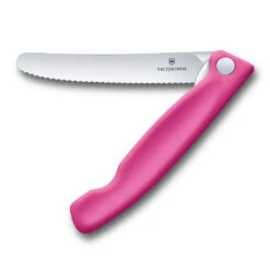 Swiss Classic 4.3" Foldable Serrated Paring Knife By Victorinox -Blade HQ VF67836F5 Foldable Serrated Paring Knife Pink