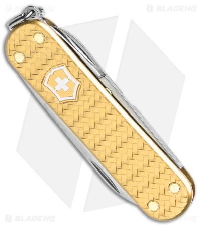 Victorinox Classic SD Precious Swiss Army Knife Woven Gold Alox 06221408G 2 Victorinox Classic SD Precious Swiss Army Knife Woven Gold Alox 06221408G - Image 2