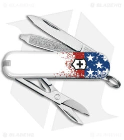 Victorinox Classic Wounded Warrior White USA Flag Polymer (2.3" Stainless Steel)