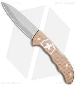 Victorinox Hunter Pro Alox Lockback Knife Champagne Aluminum (3.8" Damasteel)