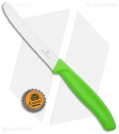 Victorinox Swiss Army Paring Knife Green (4" Satin Full Serr) 5 Victorinox Swiss Army Paring Knife Green (4" Satin Full Serr) -Blade HQ Victorinox Swiss Army Paring Knife Green Satin Full Serr VN67836L114 BHQ 97027 jr bottlecap large