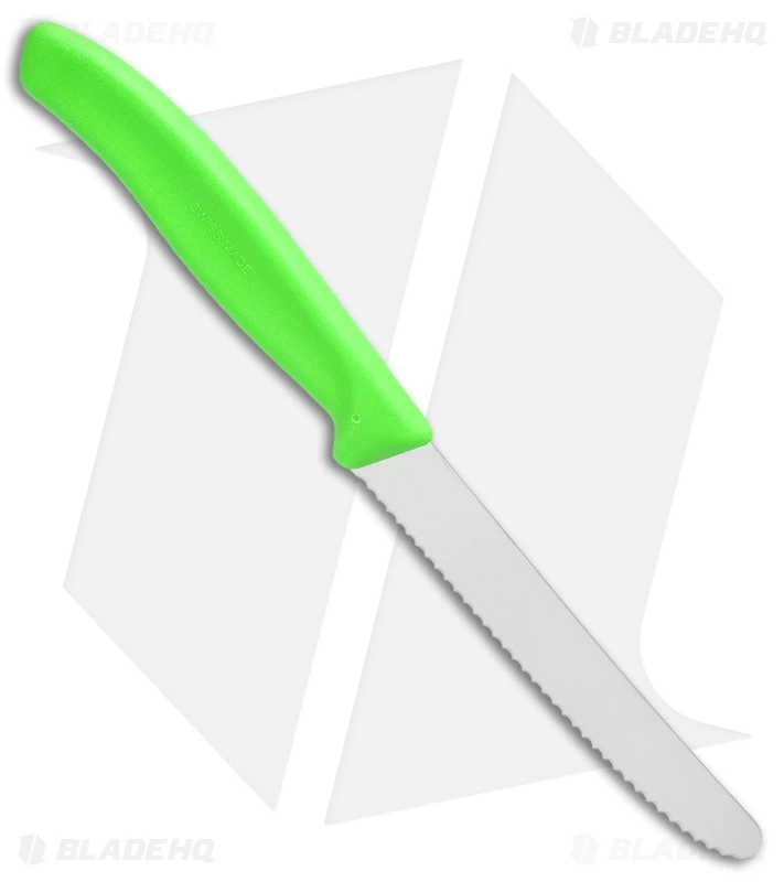 Victorinox Swiss Army Paring Knife Green (4" Satin Full Serr) 2 Victorinox Swiss Army Paring Knife Green (4" Satin Full Serr) - Image 2