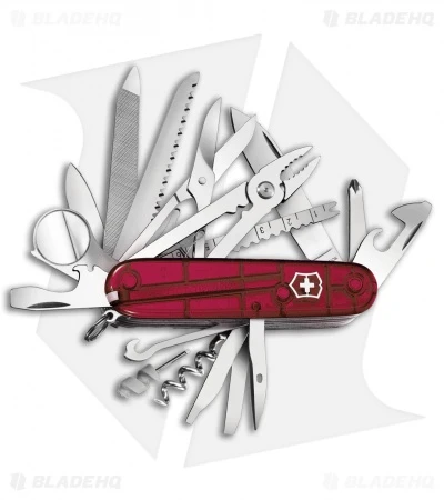 Victorinox SwissChamp Swiss Army Knife Translucent Ruby 53506 1 Victorinox SwissChamp Swiss Army Knife Translucent Ruby 53506