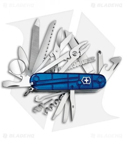 Victorinox SwissChamp Swiss Army Knife Translucent Sapphire 53507 1 Victorinox SwissChamp Swiss Army Knife Translucent Sapphire 53507