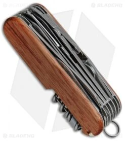 Victorinox SwissChamp Swiss Army Knife W/ Wood Handle 53526 -Blade HQ Victorinox SwissChamp Wood Handle 53526 BHQ 13632 jr side