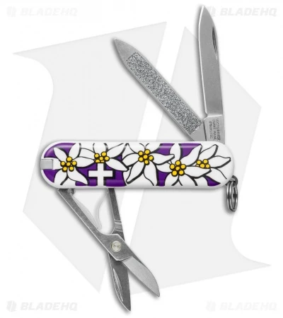 Victorinox Classic Swiss Army Knife Purple Edelweiss 54722 1 Victorinox Classic Swiss Army Knife Purple Edelweiss 54722